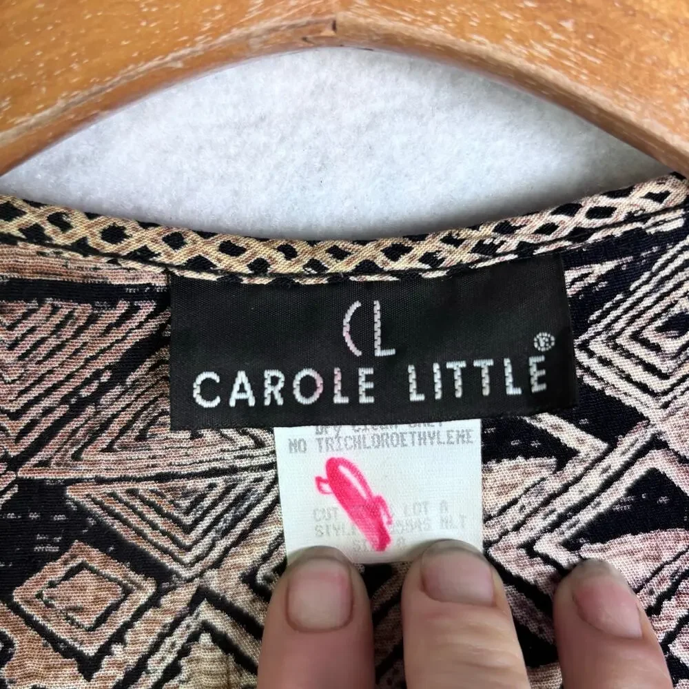 CAROLE LITTLE Vintage Sleeveless Vest w/a geometric & striped pattern Womens 8 - Picture 8 of 11